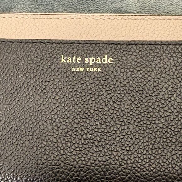 Kate Spade Margaux Slim Continental Wallet Black & Warm Taupe - Picture 2 of 7